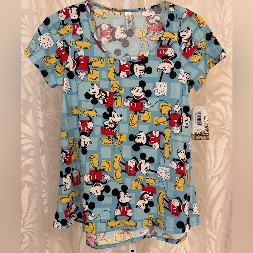 NWT LuLaRoe Disney Mickey Mouse Blue Graphic Classic T Shirt Top